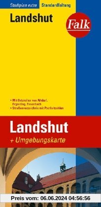 Falk Stadtplan Extra Standardfaltung Landshut